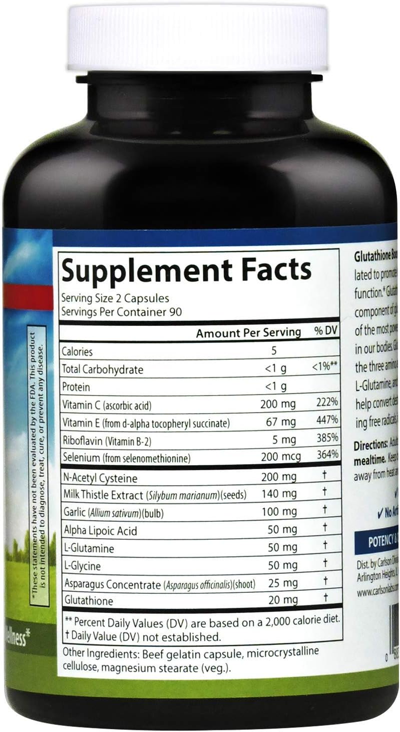 Carlson Labs Glutathione Booster, 180 Capsules - görsel 3