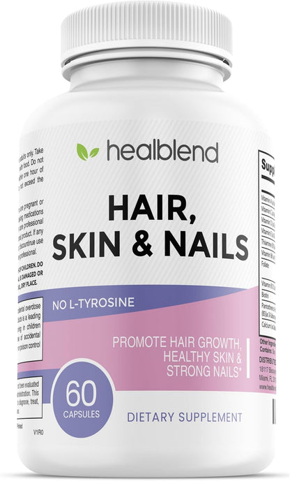 healblend Hair Skin and Nails Vitamins for Women with Biotin 5000 mcg, Iron and Manganese | Vegan, Non-GMO | 60 Capsules (2)