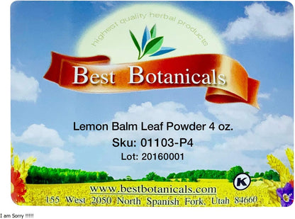 Best Botanicals Lemon Balm Leaf Powder 113 g (4 oz)