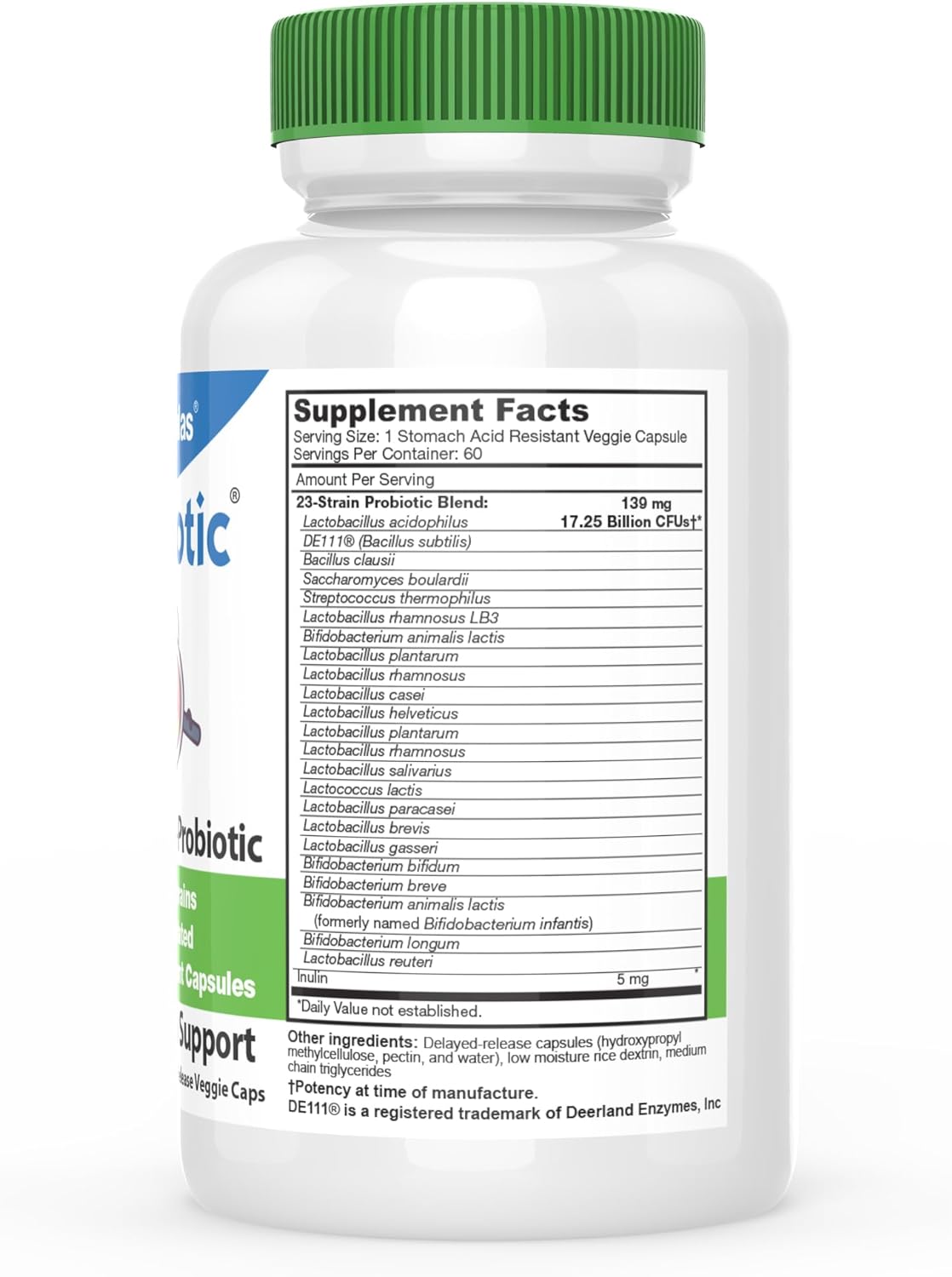 DrFormulas Nexabiotic Multi-Probiotic for Women and Men - 23 Strains with Saccharomyces Boulardii, Lactobacillus Acidophilus, Bifidobacterium Longum, Prebiotic - 60 Delayed-Release Capsules - görsel 2