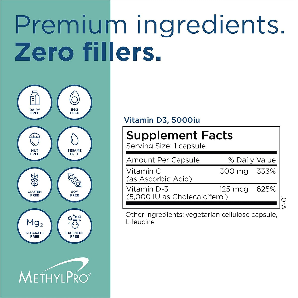 MethylPro Vitamin D3 5,000 IU – 125 mcg, 90 Capsules - görsel 6