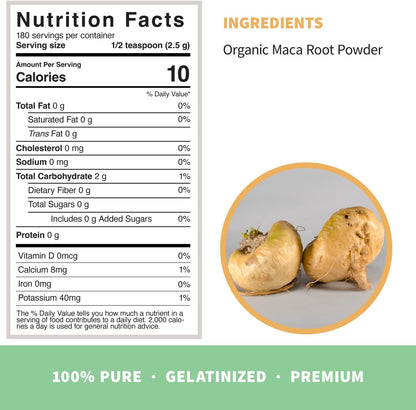 Sprout Living Organic Gelatinised Maca Root Powder, Superfood, Adaptogen, 454 g