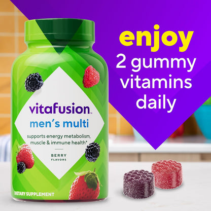 vitafusion Adult Gummy Vitamins for Men, Berry Flavoured, 150 Count (75 Day Supply)