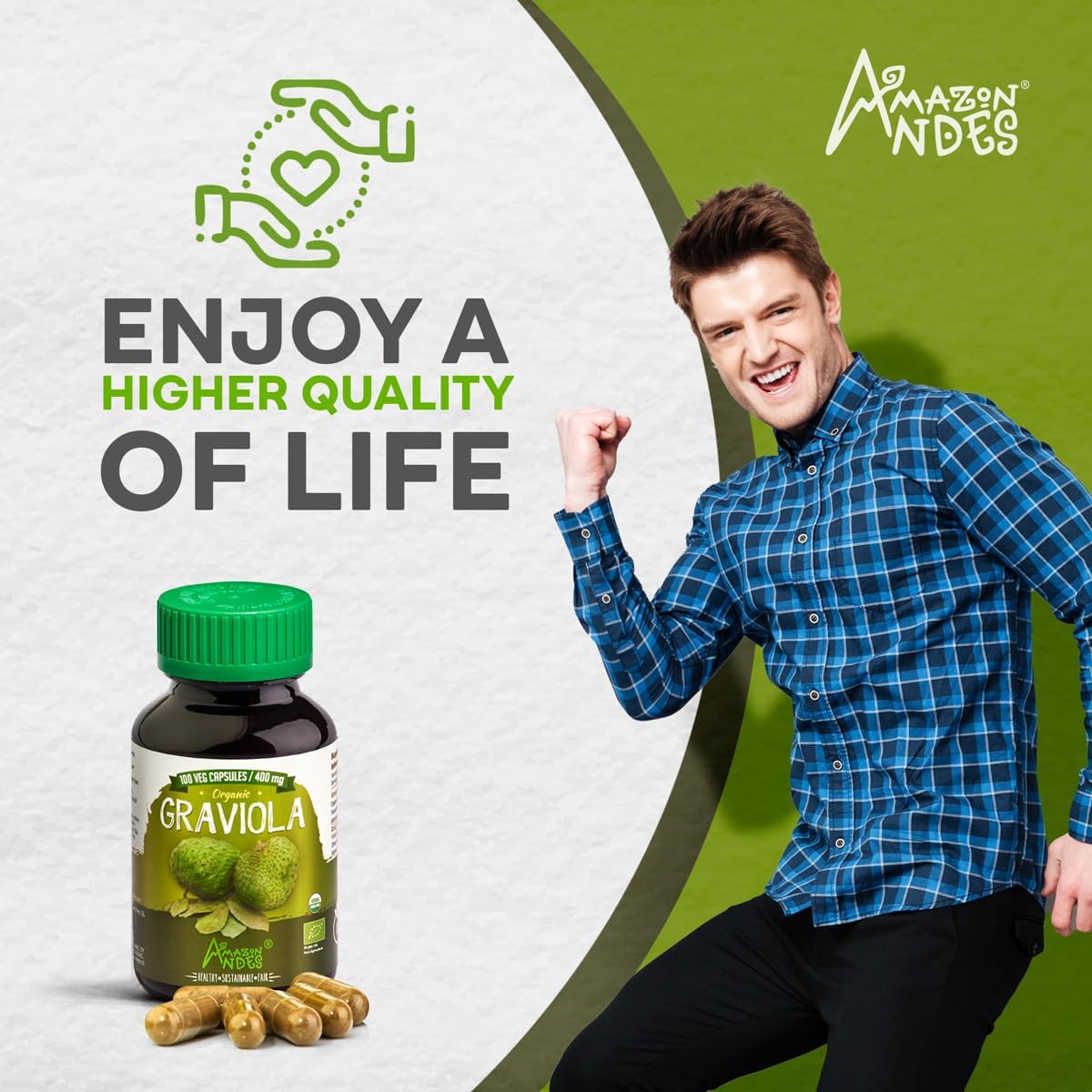 Amazon Andes Organic Graviola Leaf Capsules – 400mg (100 Capsules) - görsel 4