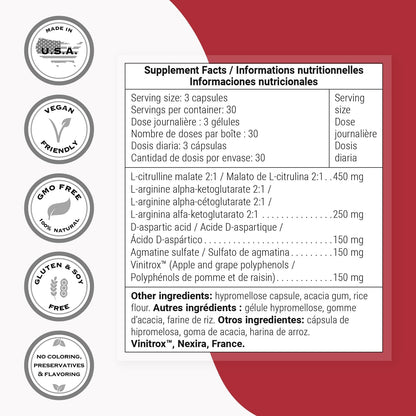 Supersmart Nitric Oxide Formula (Advanced Formula) - 90 Vegan Capsules