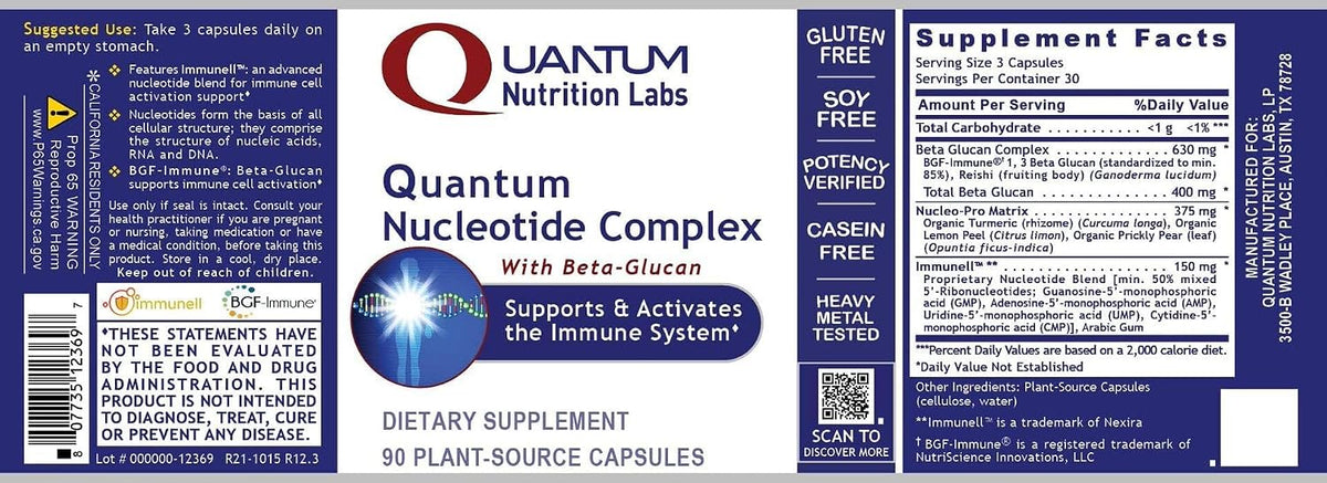Quantum Nucleotide Complex - Beta-Glucan Immune Support with Reishi, 90 Capsules - görsel 4