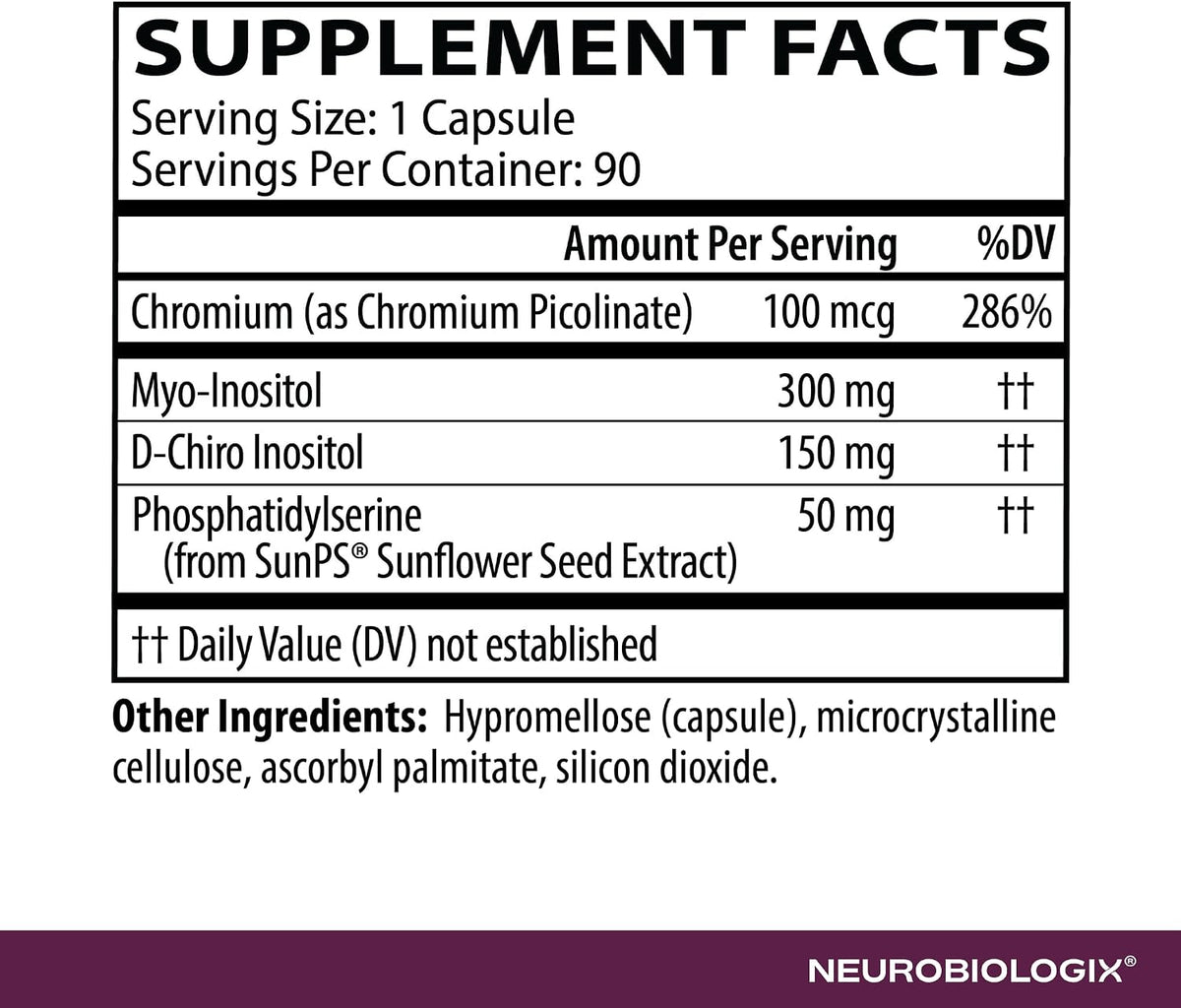 Neurobiologix Metabolic Stimulator – Inositol & Chromium Picolinate, Metabolic Wellbeing Support, 90 Capsules - görsel 5