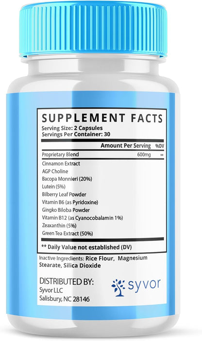 Memo Defender Capsules - Brain Support Food Supplement (3 Pack, 180 Capsules)
