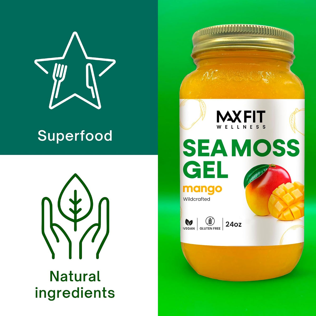 Sea Moss Gel Raw (12 Flavours) 710ml Wildcrafted Gold Sea Moss Gel from Saint Lucia | 92 Vitamins and Minerals | Pure Raw+Non-GM | Vegan Superfood - görsel 3