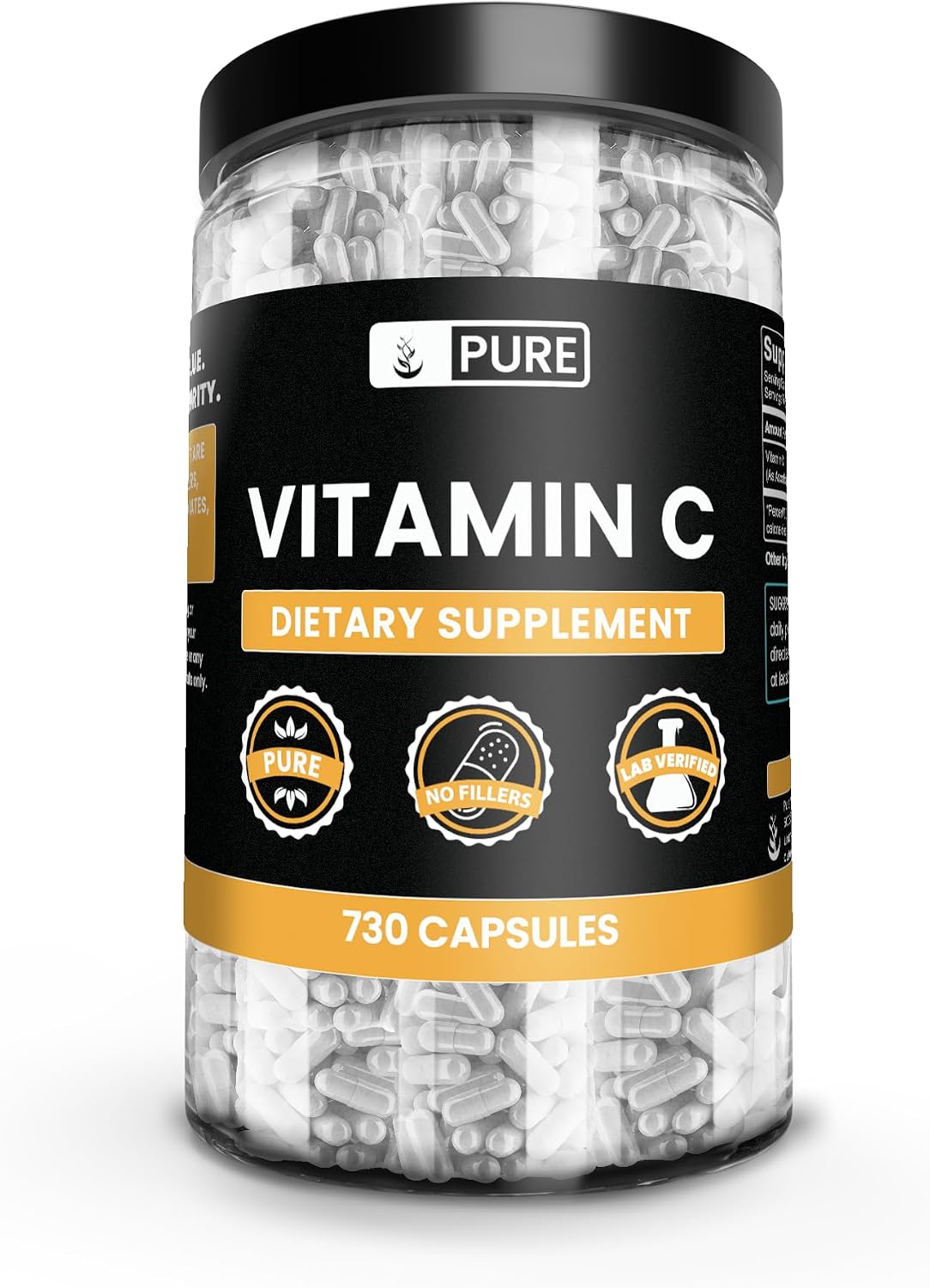 Pure Original Ingredients Vitamin C - 730 Capsules, No Fillers - görsel 1