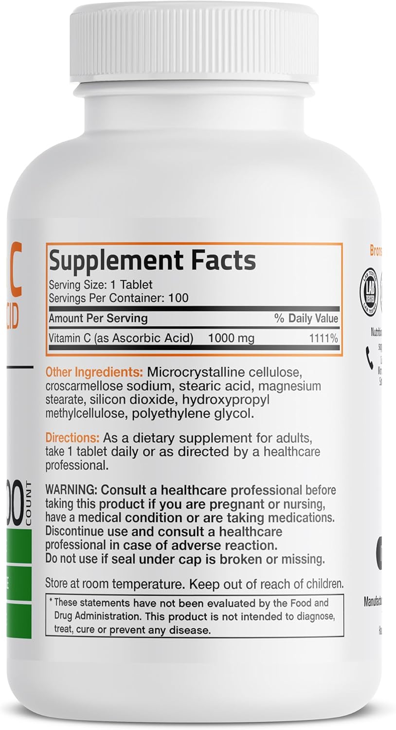 Bronson Vitamin C 1000mg Premium Non-GMO Ascorbic Acid Tablets - görsel 2