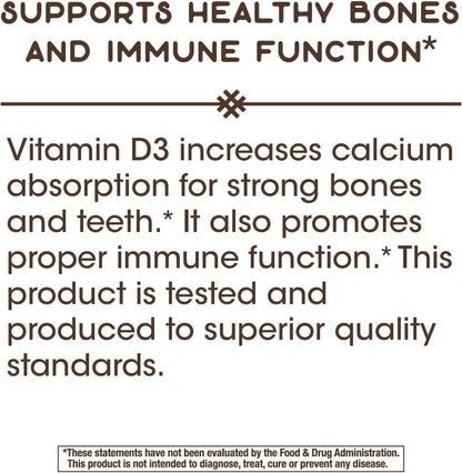 Nature's Way Vitamin D3 Extra Strength, Sugar-Free, Chocolate Flavoured, 90 Chewables