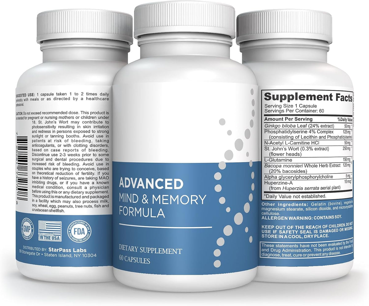 Advanced Memory Formula – Brain Supplement for Memory, Focus and Mental Performance (180 Capsules) - görsel 4