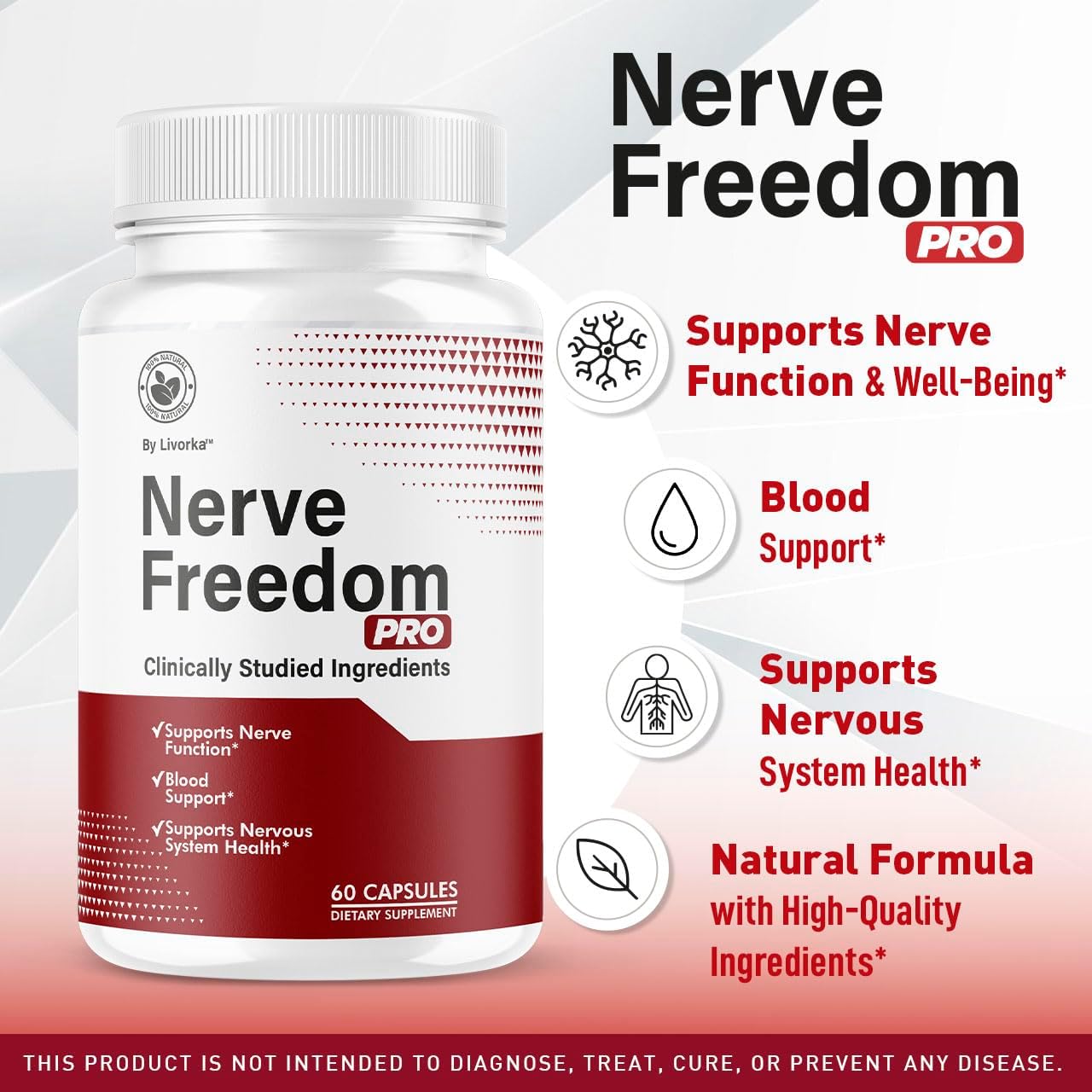 Nerve Freedom Pro - 3 Pack (180 Capsules) - Nerve Support Food Supplement - görsel 2