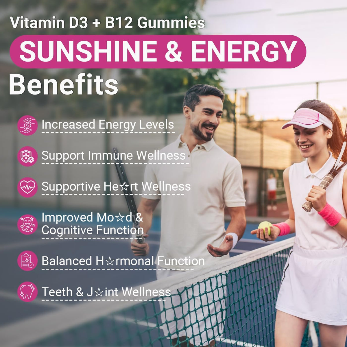Wiszeen Vitamin D3 B12 Gummies, 10000 IU Vitamin D3 & 500mcg Methylated B12 for Adults, with Ashwagandha, Magnesium, Vitamin K2 for Immune and Energy Support - görsel 4
