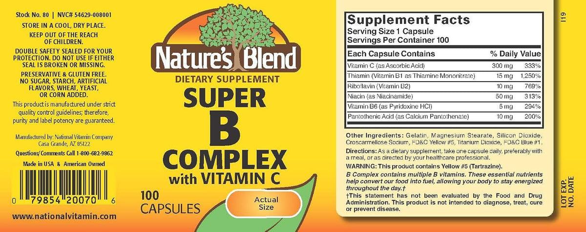 Nature's Blend Super B with C 100 Capsules - görsel 2