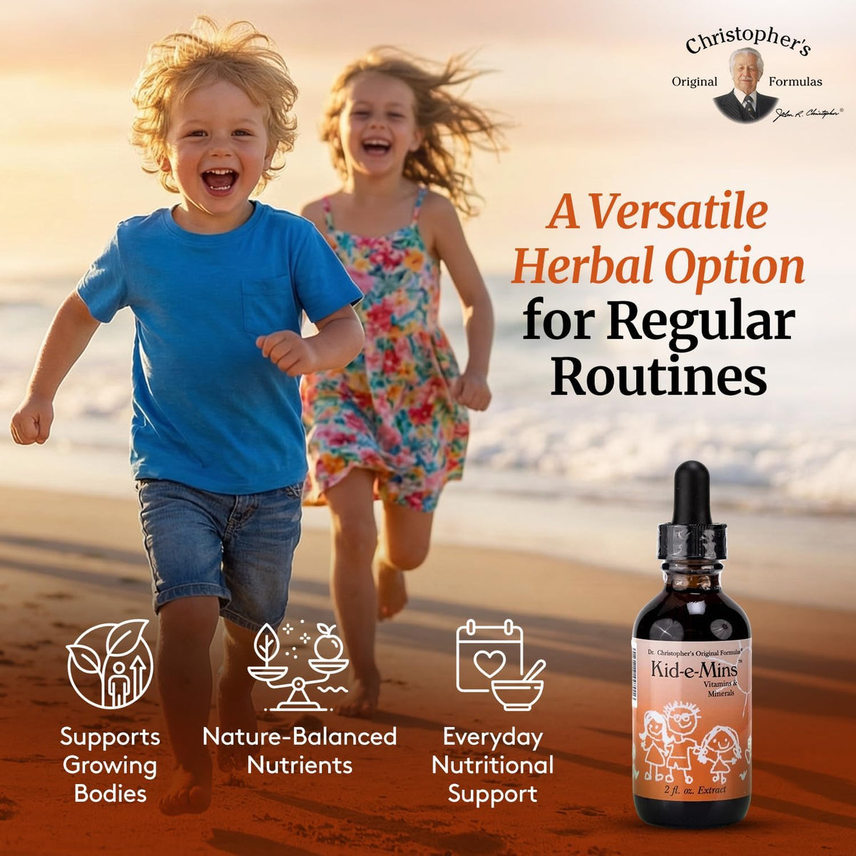 Christopher's Original Formulae Kid-E-Mins Vitamins & Minerals, Natural Orange Flavour, Kids Liquid Multivitamin, 2 fl oz - görsel 7