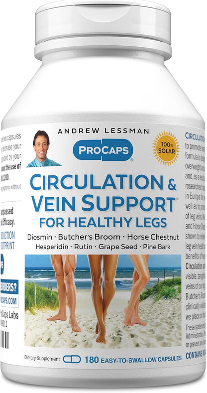 Andrew Lessman Circulation & Vein Support for Healthy Legs, 180 Capsules