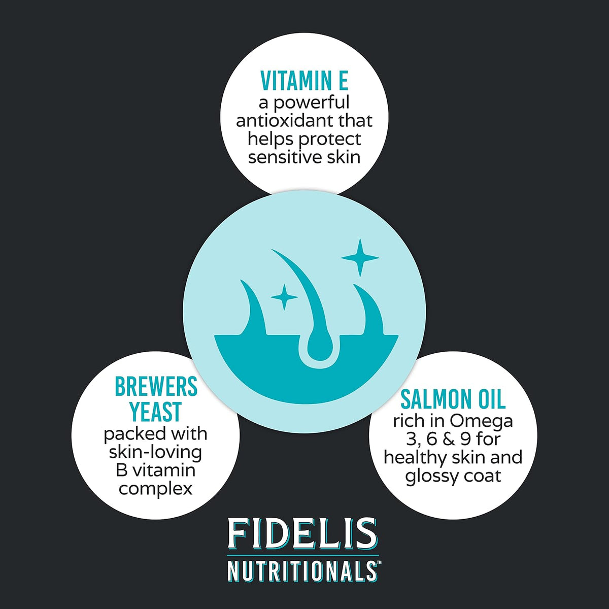FIDELIS Skin & Coat Plus+ Dog Supplement – – Vitamin E: A potent antioxidant that helps protect skin cells from – Image 2