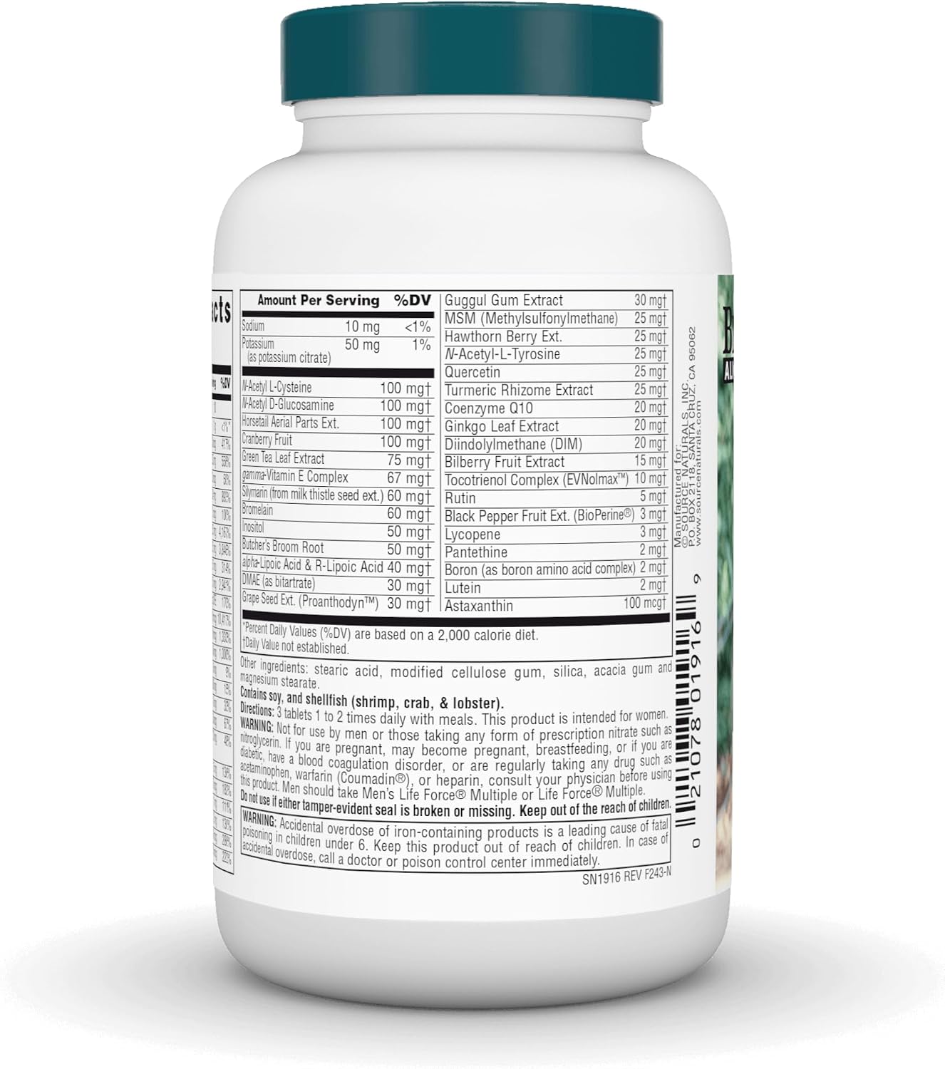 Source Naturals Women's Life Force Multiple - Daily Multivitamin & Immune Health Supplement (90 Tablets) - görsel 3