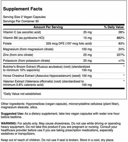 Swanson Night-time Leg Essentials 60 Veg Capsules