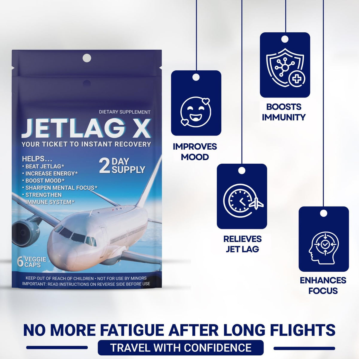 ROCK SOLID JETLAG X - Dietary Supplement for Jet Lag Relief, Energy and Focus - görsel 4