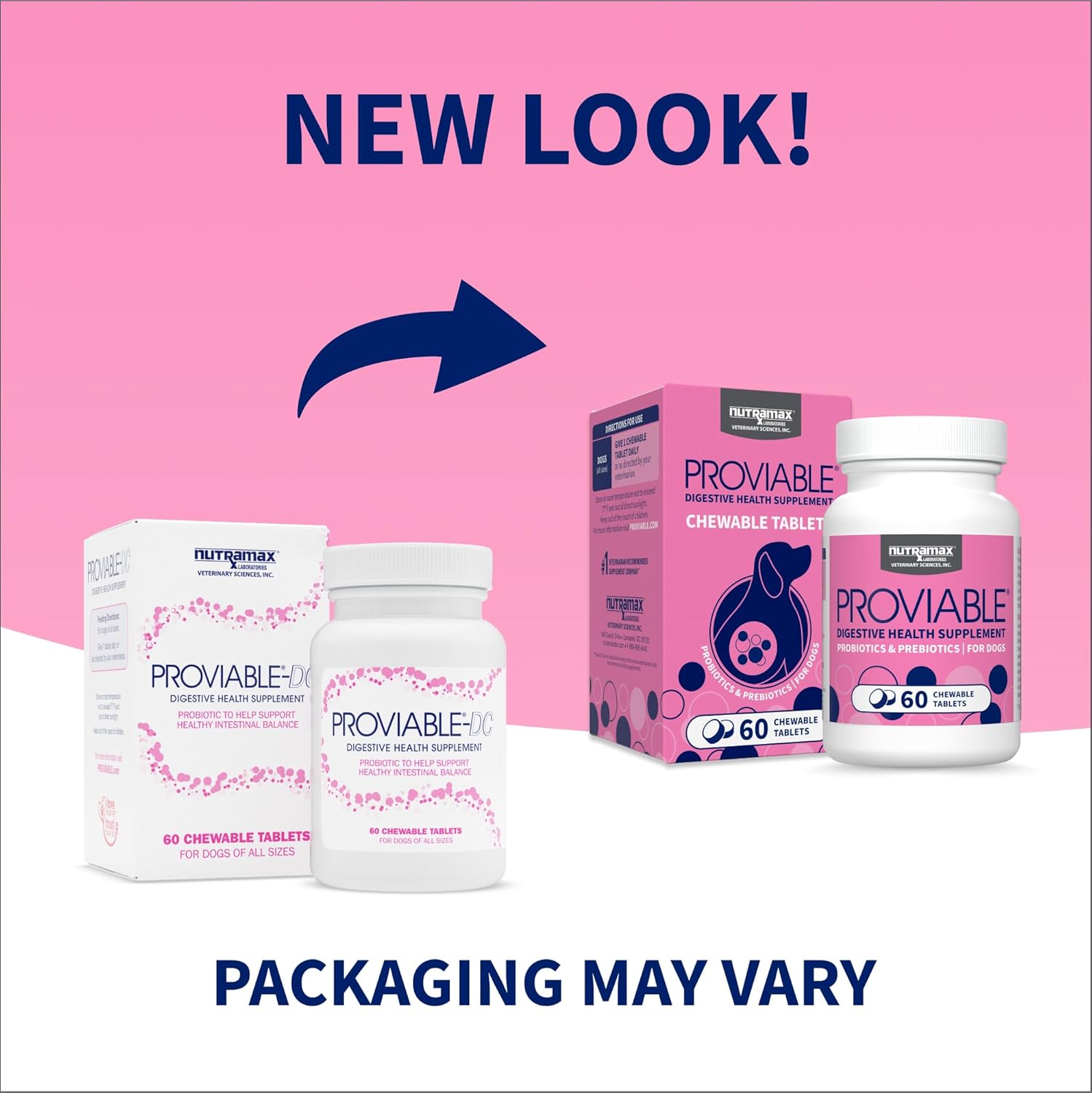 Nutramax Proviable Probiotics for Dogs - Daily Digestive Health Supplement with Prebiotics, 60 Chewable Tablets - görsel 2