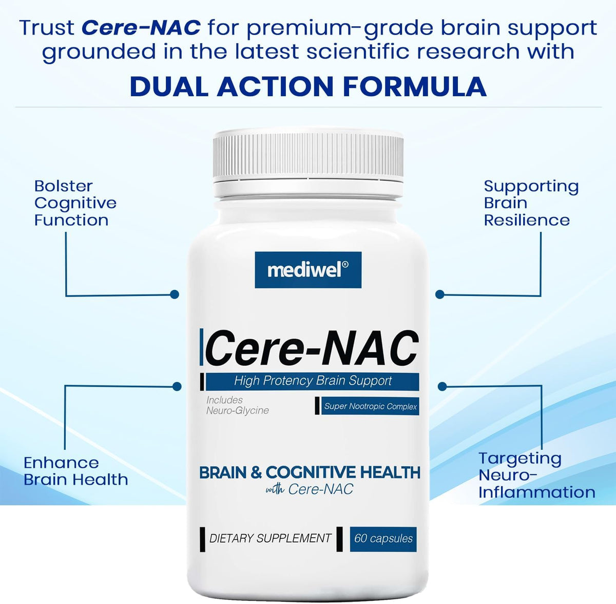 Cere-NAC Advanced Brain Supplement for Cognitive and Mental Clarity - görsel 2