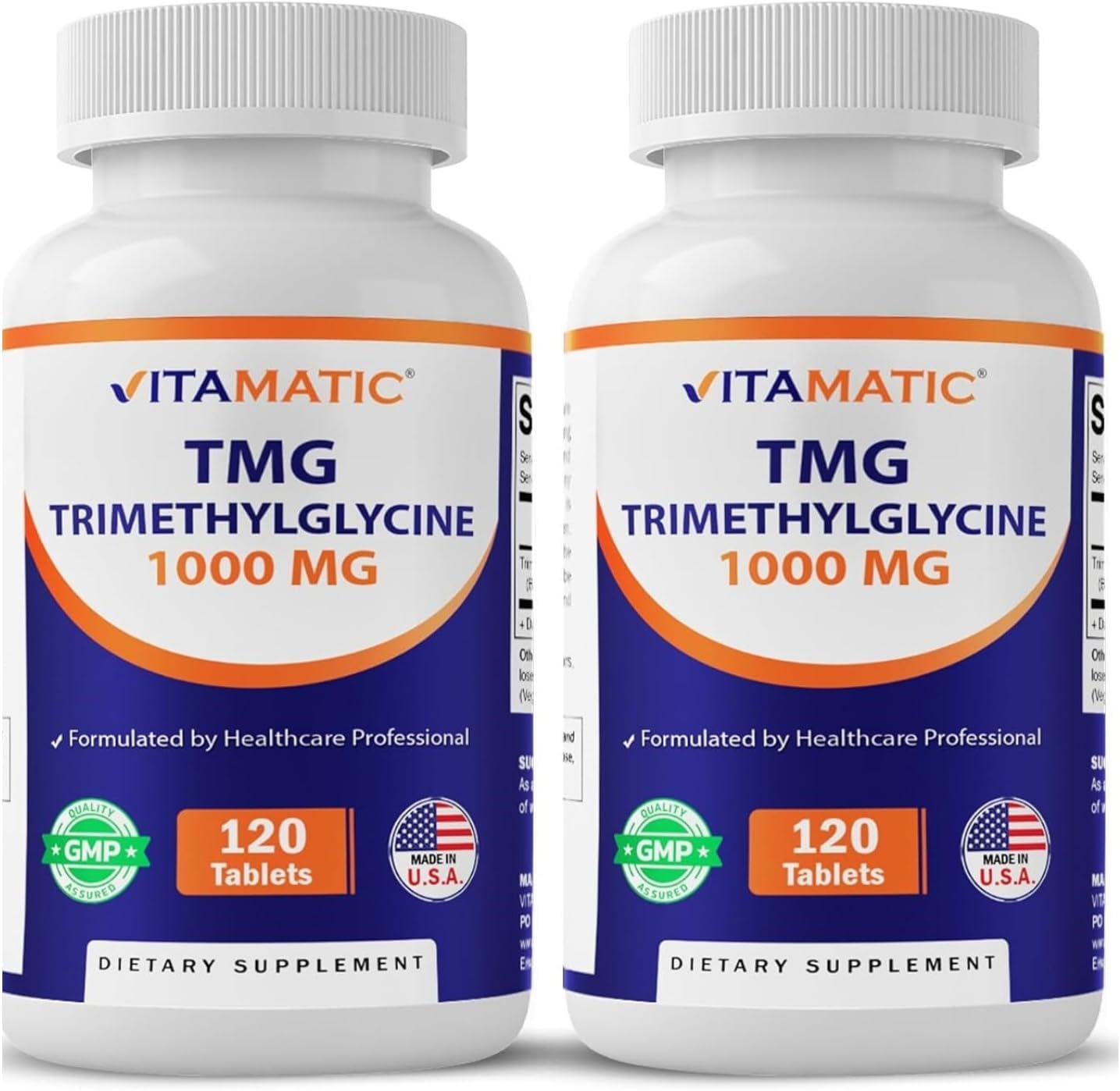 Vitamatic TMG 1000mg - Trimethylglycine (Betaine Anhydrous) - 120 Tablets - görsel 4