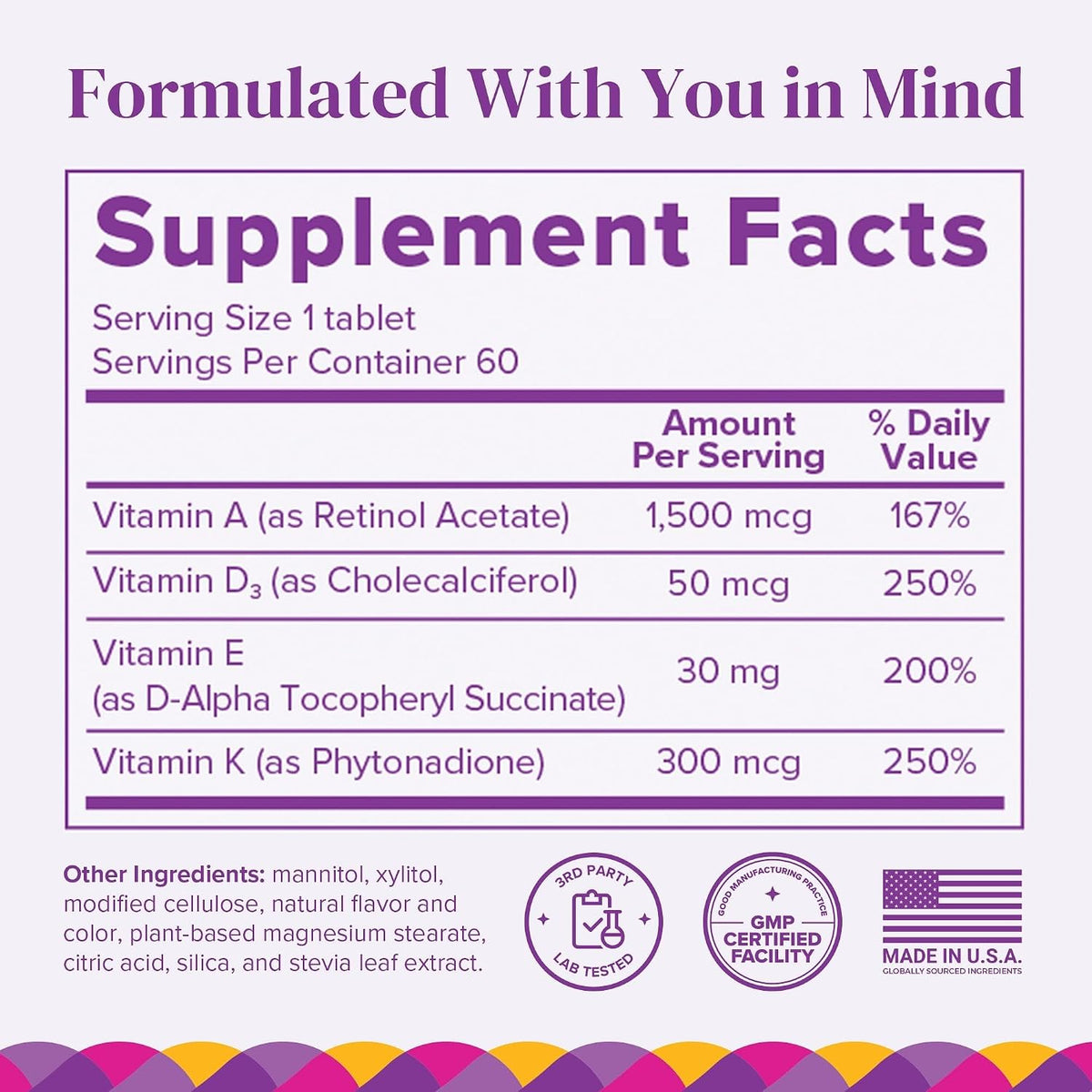 Barimelts ADEK – 60 Fast-Dissolving Tablets – Sugar-Free Bariatric Vitamins for Women – Natural Strawberry Flavour (2-Month Supply) - görsel 2