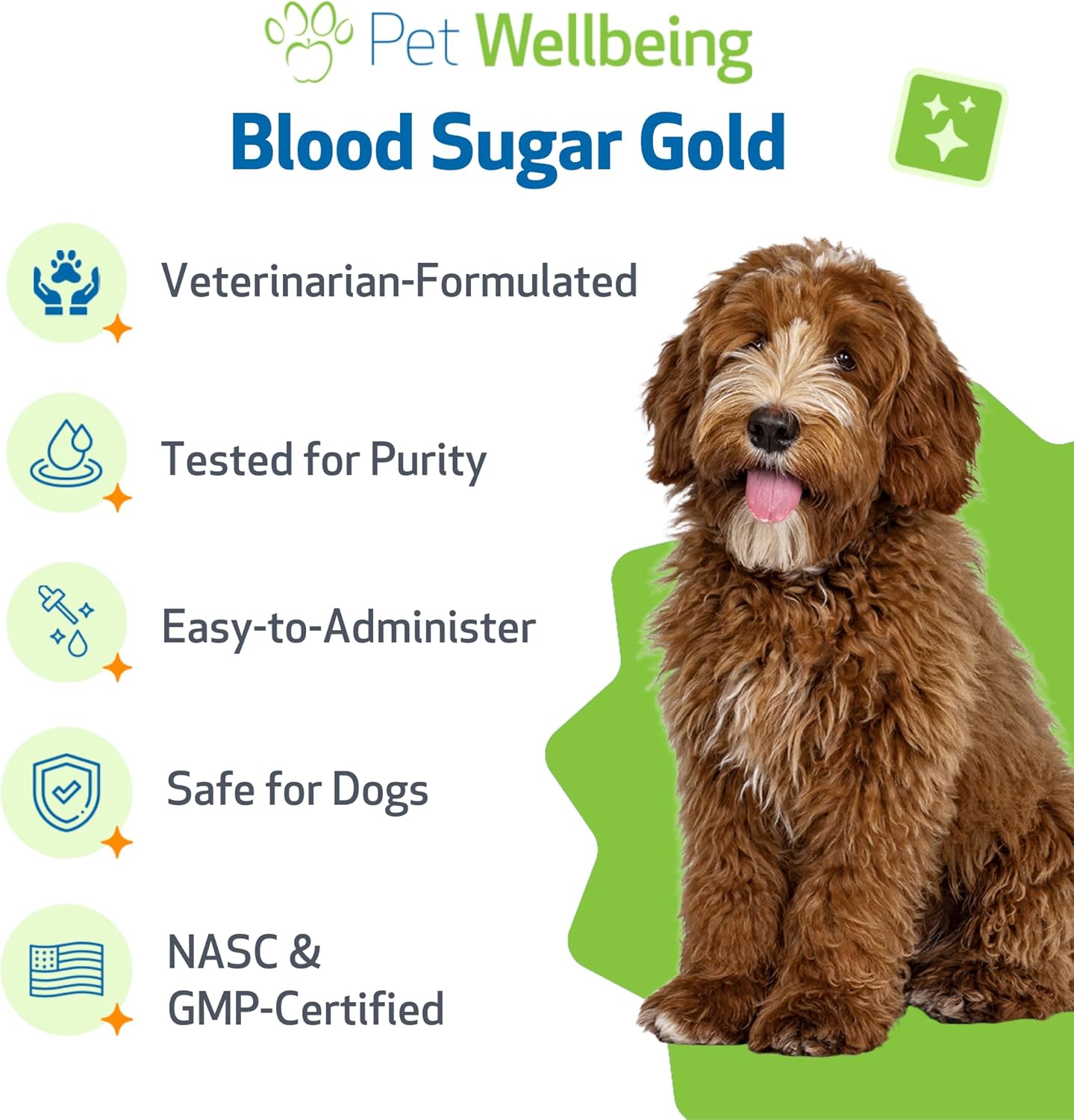 Pet Wellbeing Blood Sugar Gold for Dogs - Holistic Support for Healthy Blood Sugar Levels, Insulin Stabilisation & Normal Pancreatic Function - NASC Certified & Vet-Formulated - 118 ml Liquid - görsel 5