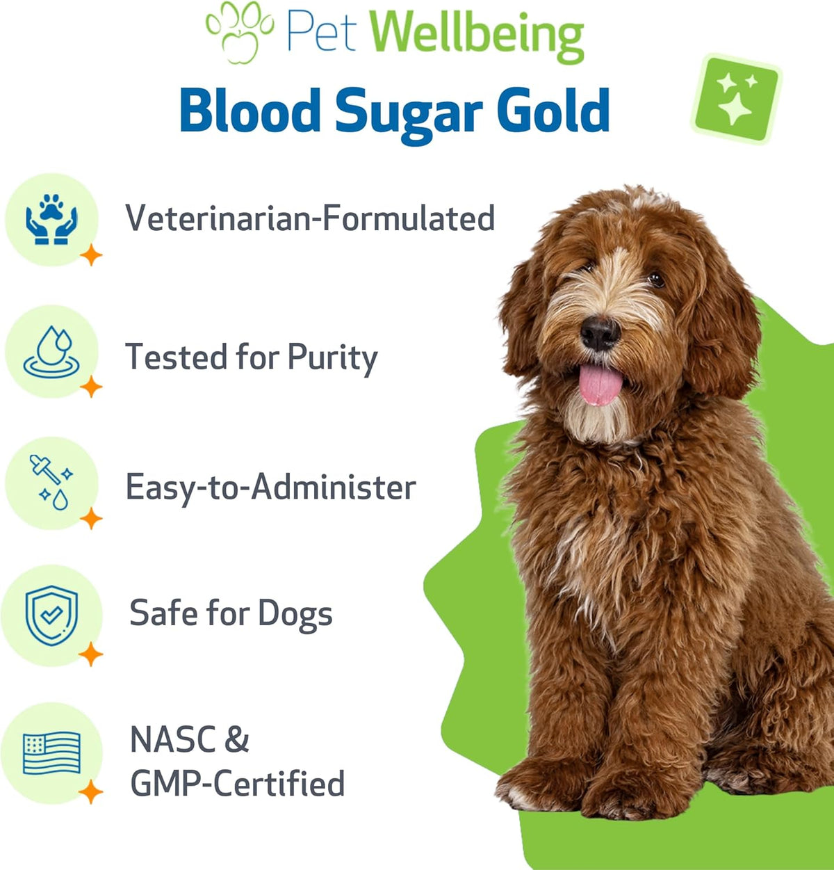 Pet Wellbeing Blood Sugar Gold for Dogs - Holistic Support for Healthy Blood Sugar Levels, Insulin Stabilisation & Normal Pancreatic Function - NASC Certified & Vet-Formulated - 118 ml Liquid - görsel 5