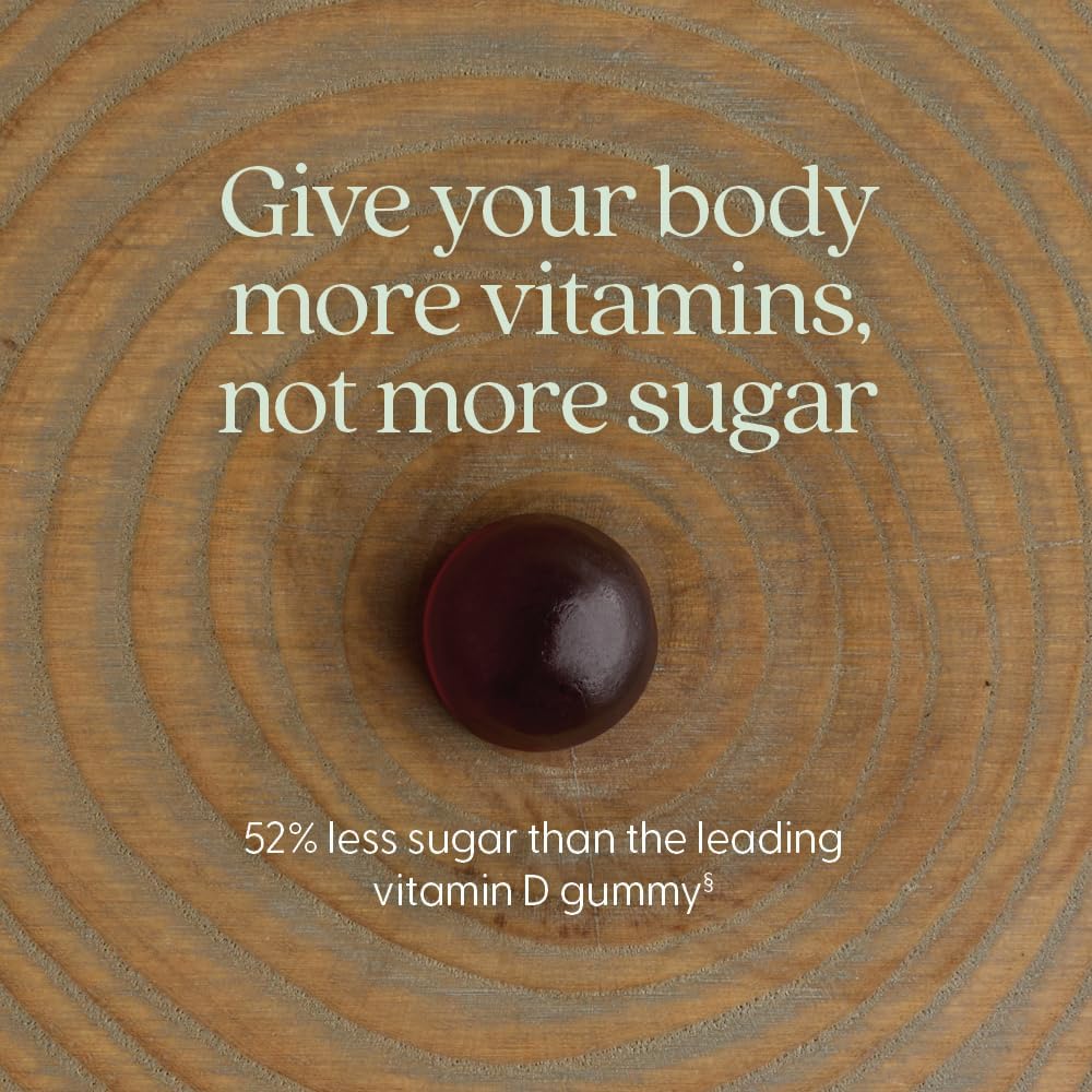 New Chapter Organic Vitamin D3+ Gummies – 52% Less Sugar, 1,000 IU, Mixed Berry, 60 Gummies - görsel 4