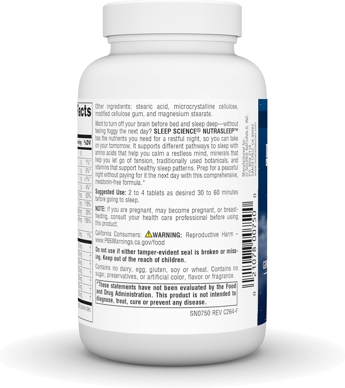 Source Naturals NutraSleep, Gentle Sleep Support Without Melatonin - 100 Tablets - görsel 4