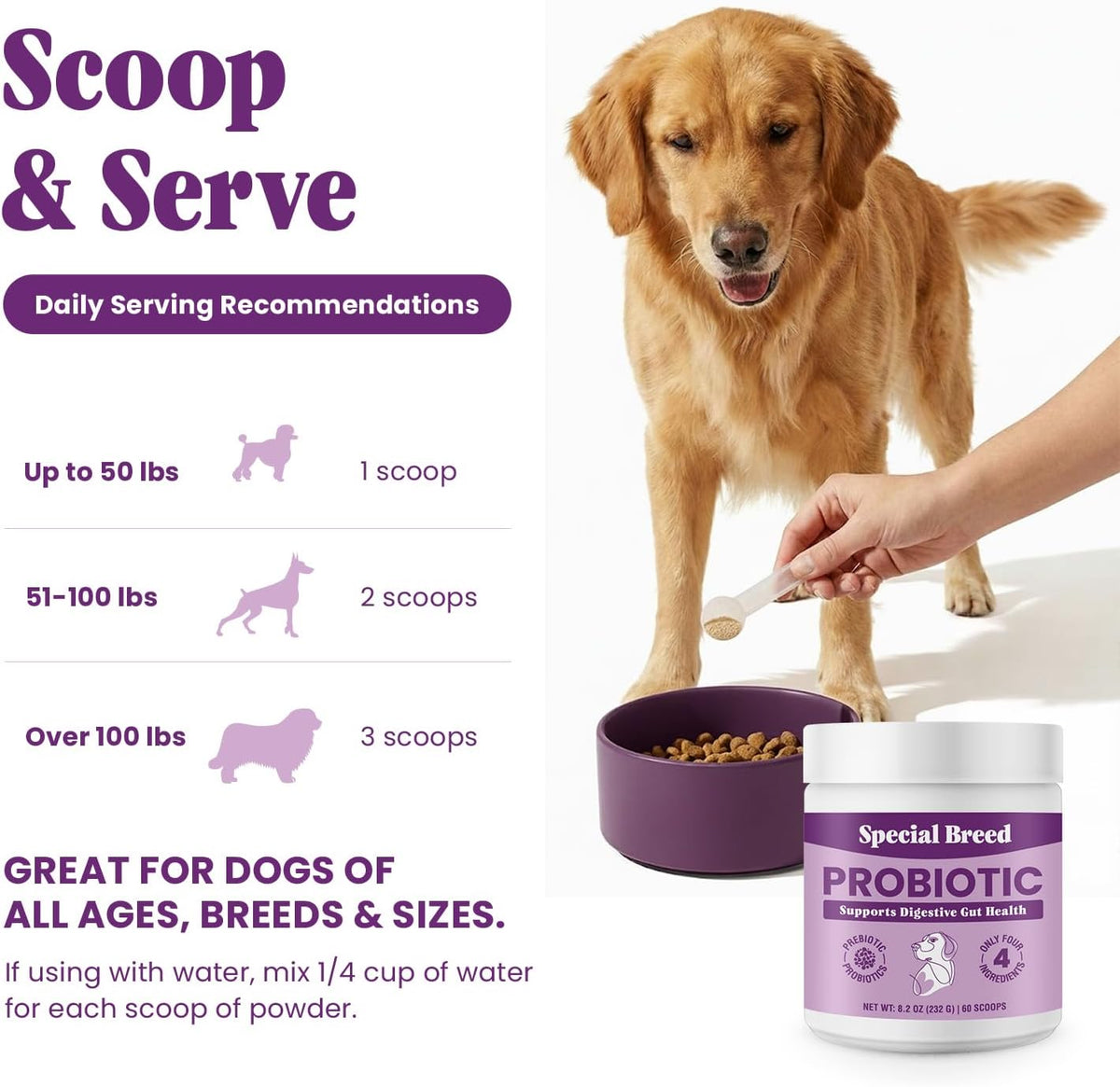 Probiotics for Dogs – Dog Probiotics Powder for Digestive Health, Gut Support & Immune Boost – Premium Blend with Prebiotics & Digestive Enzymes – High Potency – 60 Scoops - görsel 6