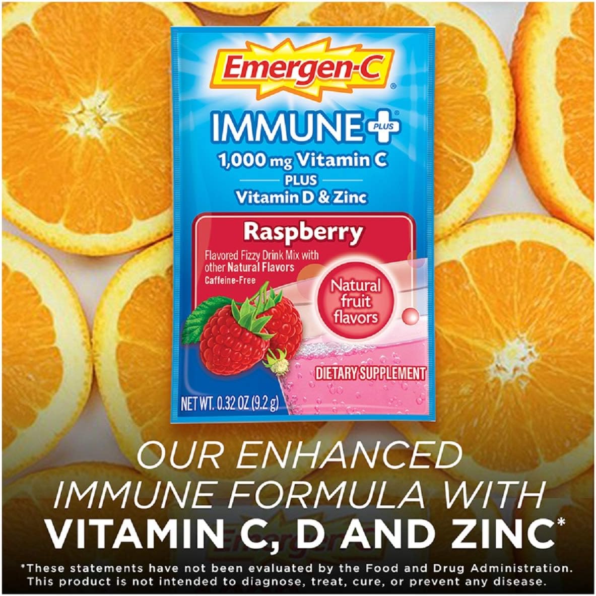 Emergen-C Immune+ 1000mg Vitamin C Powder – Raspberry – 30 Packets - görsel 3