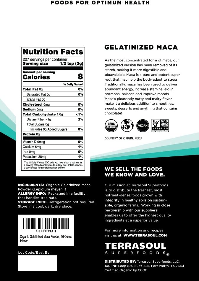 Terrasoul Superfoods Organic Gelatinised – Non-GMO Verified – Image 2