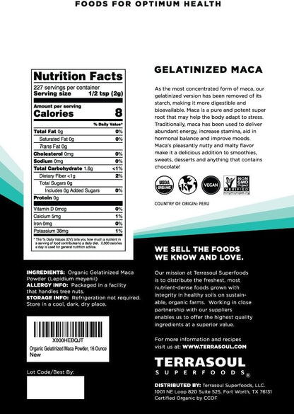Terrasoul Superfoods Organic Gelatinised – Non-GMO Verified – Image 2