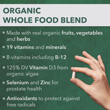 PlantFusion Organic Multivitamin for Women with Iron – One-a-day Vegan Whole Food Blend for Energy & Immune Support – 30 Tablets
