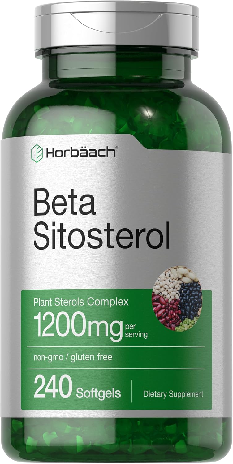 Horbäach Beta Sitosterol 1200 mg, 240 Soft gel capsule Capsules, Plant Sterols Complex, Non-GMO, Gluten-free Supplement - görsel 1