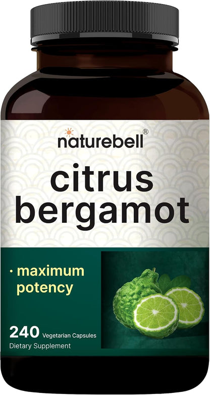 NatureBell Citrus Bergamot – Real Fruit Extract with Polyphenolic Flavanones – 240 Vegetarian Capsules