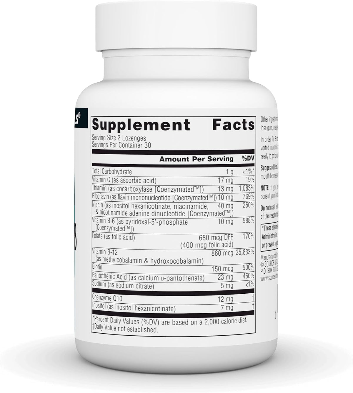 Source Naturals Coenzymate B Complex, 60 Orange Flavoured Lozenges - görsel 3