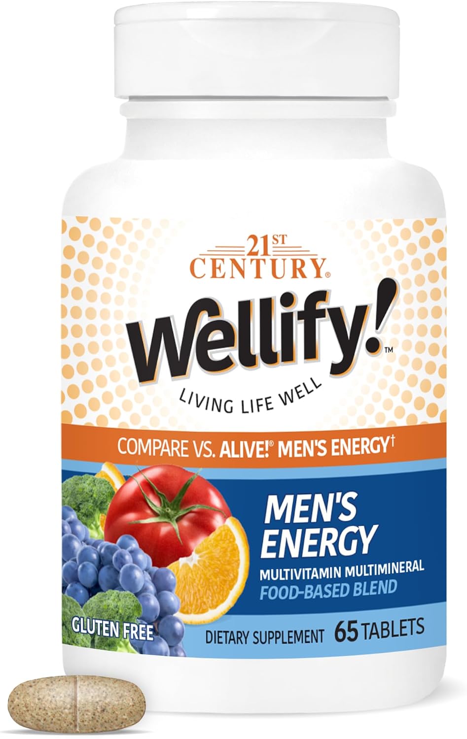 21st Century Wellify Men's Energy Multivitamins with Minerals, 65 Tablets - görsel 1