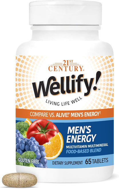 21st Century Wellify Men's Energy Multivitamins with Minerals, 65 Tablets