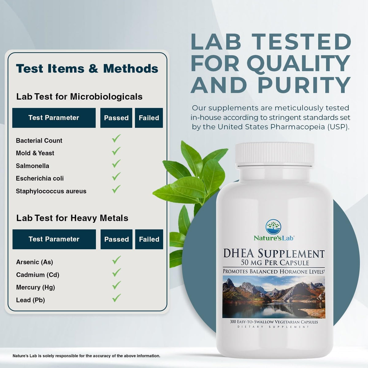 Nature's Lab DHEA 50mg Capsules, 300 Count - görsel 4