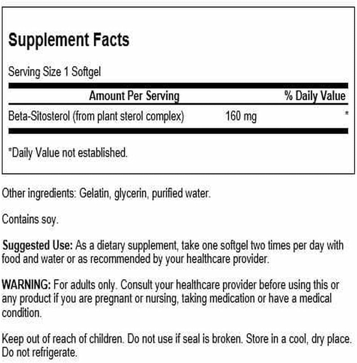 Swanson Beta Sitosterol – Plant Sterol Formula (160mg, 60 Softgels, 2-Pack) - görsel 2