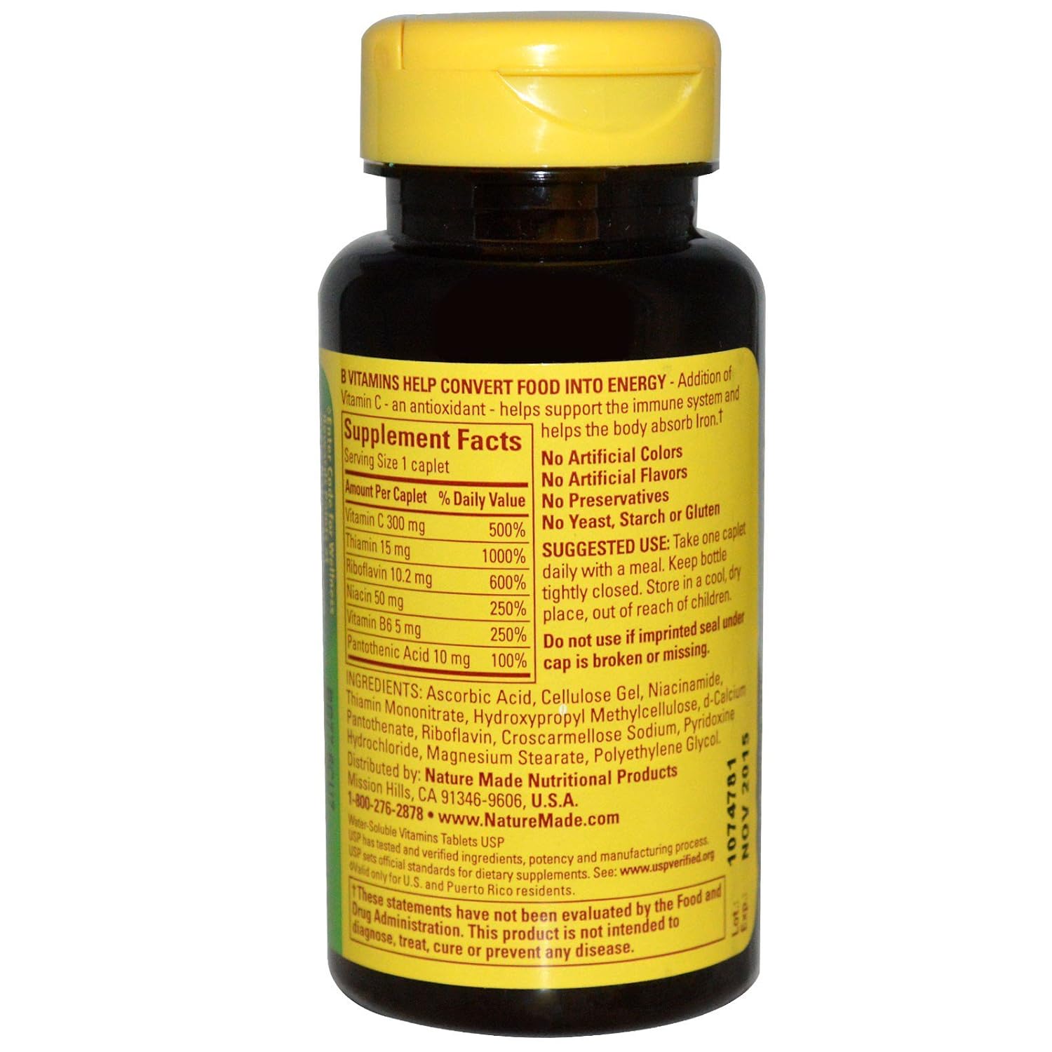 Nature Made Vitamin B Complex with Vitamin C, 100 Tablets - görsel 2