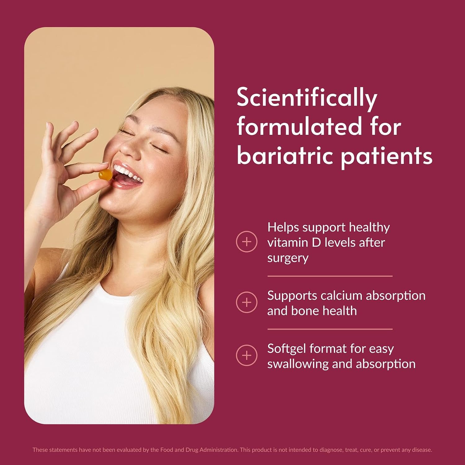 Bariatric Advantage Vitamin D3 Chewable Gels, 10,000 IU – Bone Health Support for Bariatric Patients – Natural Lemon Flavour – 30 Count - görsel 2