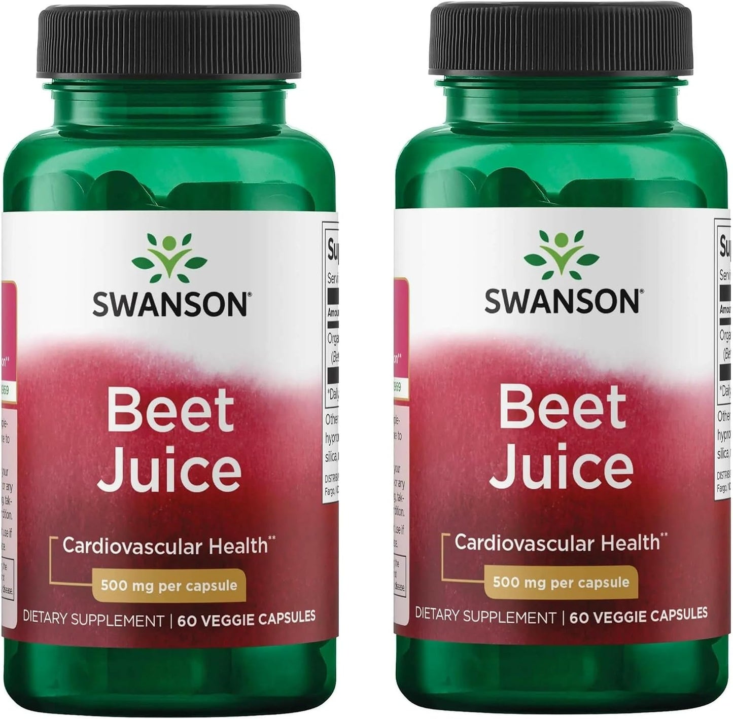 Swanson Made with Organic Beet Juice Freeze Dried 500 Milligrams 60 Veg Capsules (2 Pack) - görsel 1