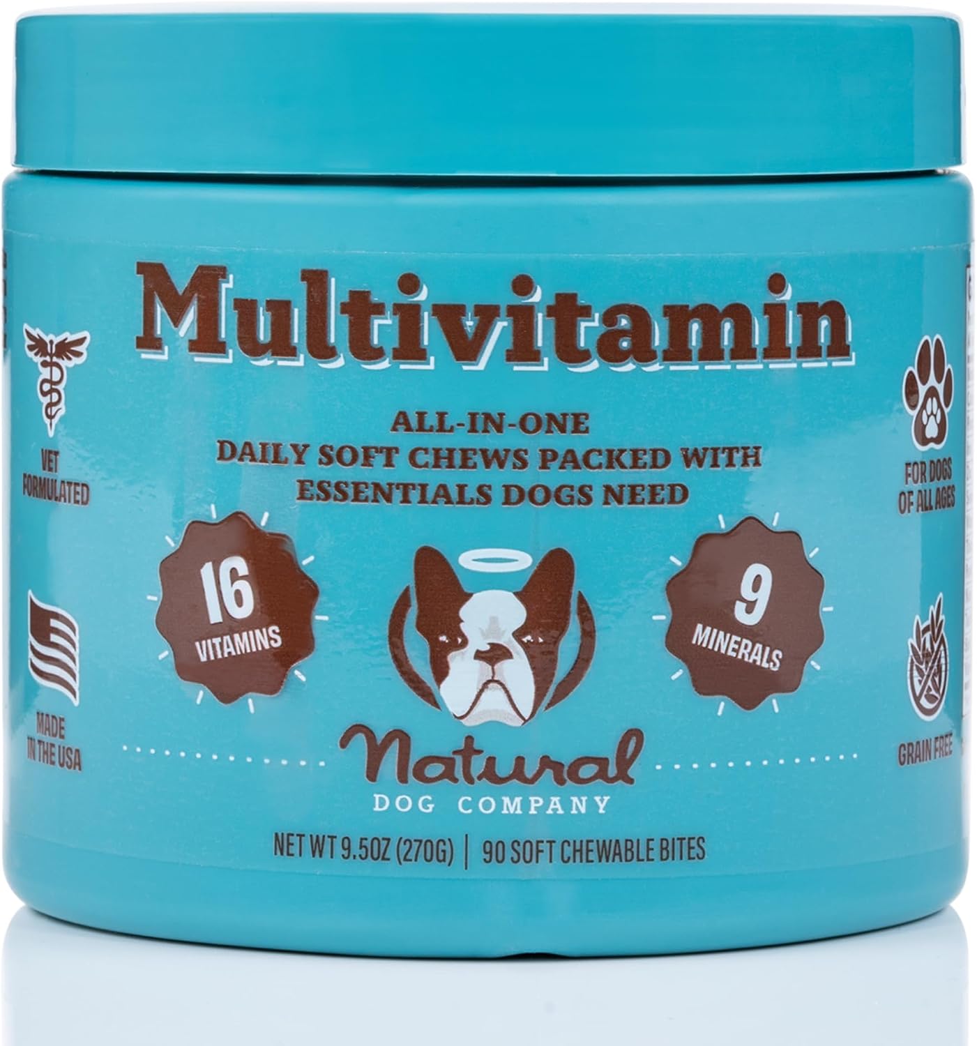 Natural Dog Company 25-in-1 Multivitamin for Dogs – Vet-Formulated Soft Chews for Puppies, Adults & Seniors, Supports Joints, Skin, Coat, Immune & Heart Health, NASC Certified, 90 Count - görsel 4